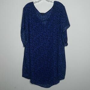 Torrid Blue & Black Patterned Tunic - Size 6
